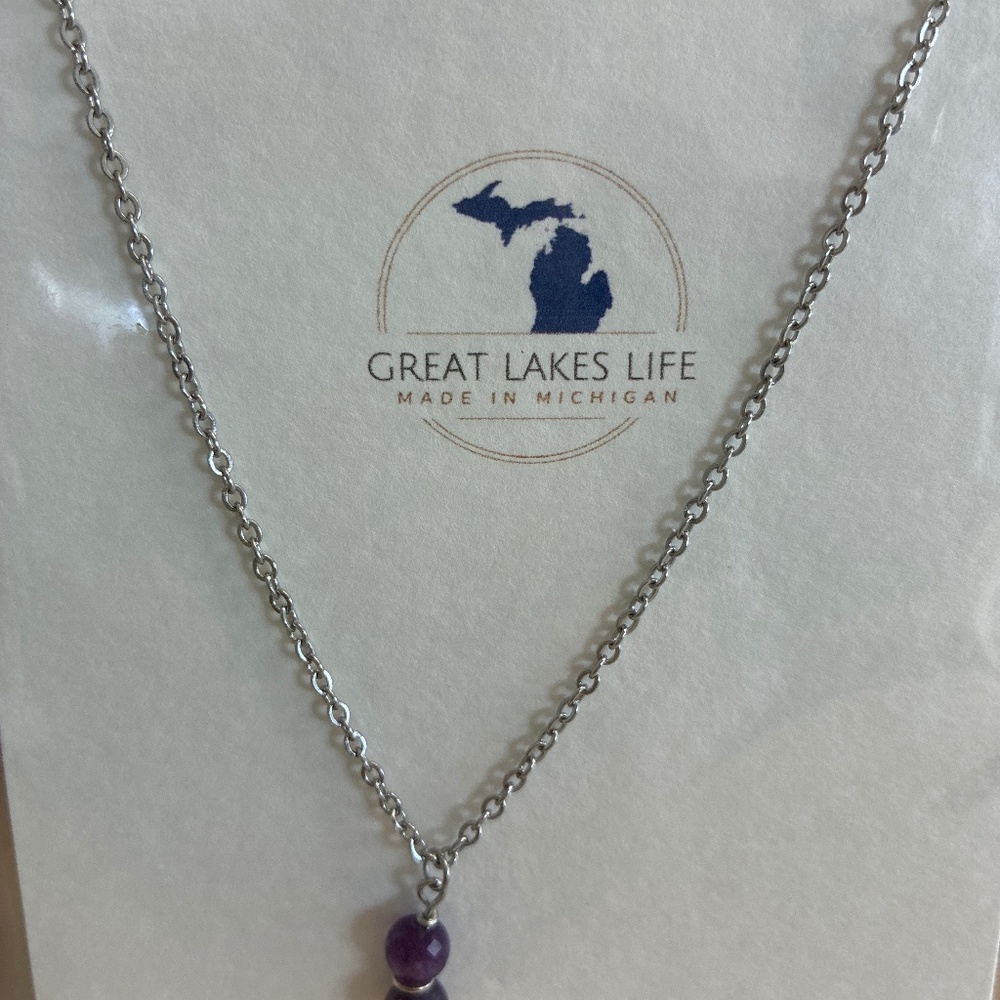 Genuine amethyst necklace.